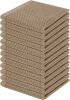 100% Cotton Waffle Weave Kitchen Dish Cloths, Ultra Soft Absorbent Quick Drying Dish Towels, 12 x 12 Inches, 12-Pack, Tan