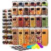 42 Pcs Airtight Food Storage Containers Set with Lids, BPA Free Clear Pantry Canister for Kitchen and Pantry Organization,Plastic Canisters for Cereal