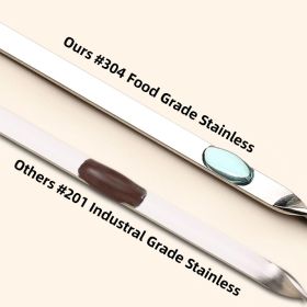 Stainless Steel 14.8" Long Flat Barbecue Skewers,20PCS/40PCS BBQ Kebab Skewers with Portable Metal Storage Tube