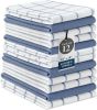 Dish Towels Set of 12-18' x 28' Soft, Absorbent Cotton Kitchen Towels, Quick-Drying Tea & Hand Towels, Premium Decorative Dish Cloths - Indigo