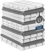 Kitchen Towels & Dishcloths Set of 12-100% Cotton, Quick-Drying 18' x 28' Absorbent Dish & Tea Towels, Soft Hand Towels for Kitchen - Grey