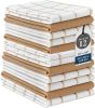 Kitchen Towels & Dishcloths Set of 12-100% Cotton, Quick-Drying 18' x 28' Absorbent Dish & Tea Towels, Soft Hand Towels for Kitchen - Beige