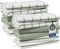 Kitchen Towels Set - Pack of 12 Cotton Dish Towels for Drying Dishes, 18'x 28', Premium Hand Towels, Tea Towel, Quick Drying Kitchen Towel Set - Olive