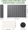 Stone Dish Drying Mat for Kitchen Counter,Large Dark Gray Foldable Diatomaceous Earth Dish Drying Mat