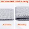 100% Cotton Waffle Weave Kitchen Dish Cloths, Ultra Soft Absorbent Quick Drying Dish Towels, 12 x 12 Inches, 12-Pack, Light Gray