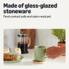Basics Glazed Stoneware Coffee Mugs, Ceramic 4-Piece Set, 16 oz, Microwave and Dishwasher-Safe, Olive
