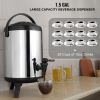 Stainless Steel Insulated Beverage Dispenser, 1.5 Gallon 6 Liter, Thermal Hot and Cold Drink Server Dispenser with Spigot Handle