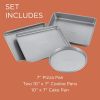 Bakeware 4 Pcs Nonstick Toaster Oven Pan Set, Dishwasher Safe and Oven Safe to 450Â°F, Gray