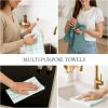 Kitchen Towels & Dishcloths Set of 12-100% Cotton, Quick-Drying 18' x 28' Absorbent Dish & Tea Towels, Soft Hand Towels for Kitchen - Aqua