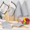 100% Cotton Waffle Weave Kitchen Dish Cloths, Ultra Soft Absorbent Quick Drying Dish Towels, 12 x 12 Inches, 12-Pack, Light Gray
