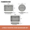 Bakeware 4 Pcs Nonstick Toaster Oven Pan Set, Dishwasher Safe and Oven Safe to 450Â°F, Gray