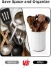 6.7" Utensil Holder, Ceramic Kitchen Utensil Holder with Cork Bottom, Large Utensil Crock for Countertop