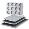 4 Pcs Nonstick Bakeware Set, Dishwasher Safe and Oven Safe to 450°F, Gray
