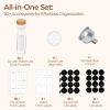 Spice Jars with Label 4 oz 24Pcs, Glass Spice Jars with 6 Extra Shaker Inserts and 93 Labels, Seasoning Set with Bamboo Lids and Metal Funnel