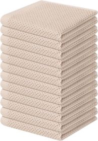 100% Cotton Waffle Weave Kitchen Dish Cloths (Color: beige)